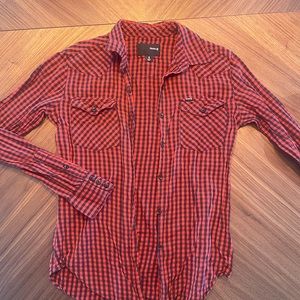 Hurley gingham long sleeve button down